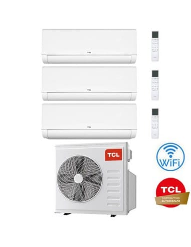 Climatizzatore Condizionatore TCL BreezeIN serie P9 Wifi R32 Trial Split Inverter 9000 + 9000 + 18000 BTU con U.E. MT2730 Cla...