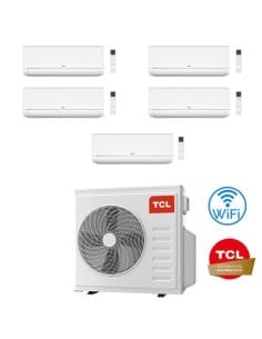 Climatizzatore Condizionatore TCL BreezeIN serie P9 Wifi R32 Penta Split Inverter 9000 + 9000 + 12000 + 12000 + 18000 BTU con...