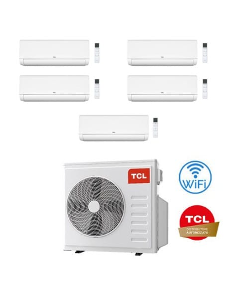 Climatizzatore Condizionatore TCL BreezeIN serie P9 Wifi R32 Penta Split Inverter 9000 + 12000 + 12000 + 12000 + 18000 BTU co...