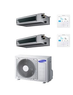Climatizzatore Condizionatore Samsung Canalizzabile a bassa prevalenza Dual split Inverter R32 12000 + 12000 BTU con U.E. AJ0... 2