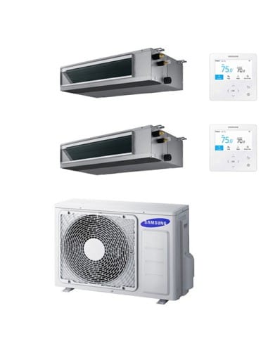 Climatizzatore Condizionatore Samsung Canalizzabile a bassa prevalenza Dual split Inverter R32 12000 + 12000 BTU con U.E. AJ0...