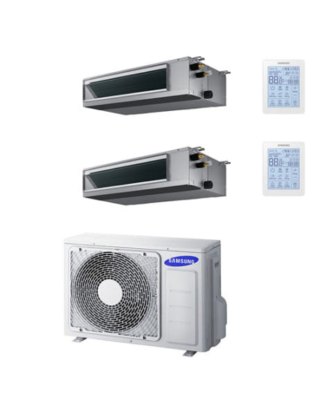 Climatizzatore Condizionatore Samsung Canalizzabile a bassa prevalenza Dual split Inverter R32 12000 + 12000 BTU con U.E. AJ0...