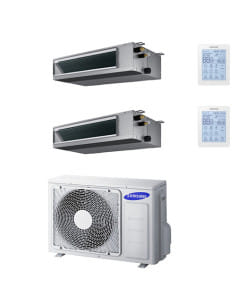 Climatizzatore Condizionatore Samsung Canalizzabile a bassa prevalenza Dual split Inverter R32 12000 + 12000 BTU con U.E. AJ0...