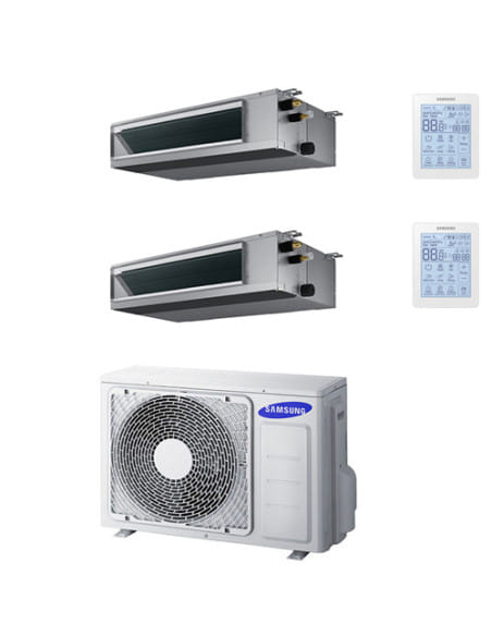 Climatizzatore Condizionatore Samsung Canalizzabile a bassa prevalenza Dual split Inverter R32 12000 + 12000 BTU con U.E. AJ0...