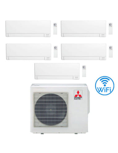 Climatizzatore Condizionatore Mitsubishi MSZ-AY Wifi R32 Penta Split Inverter 9000 + 9000 + 12000 + 12000 + 12000 BTU con U.E...