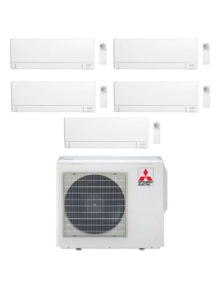 Climatizzatore Condizionatore Mitsubishi MSZ-AY Wifi R32 Penta Split Inverter 9000 + 9000 + 12000 + 12000 + 12000 BTU con U.E...