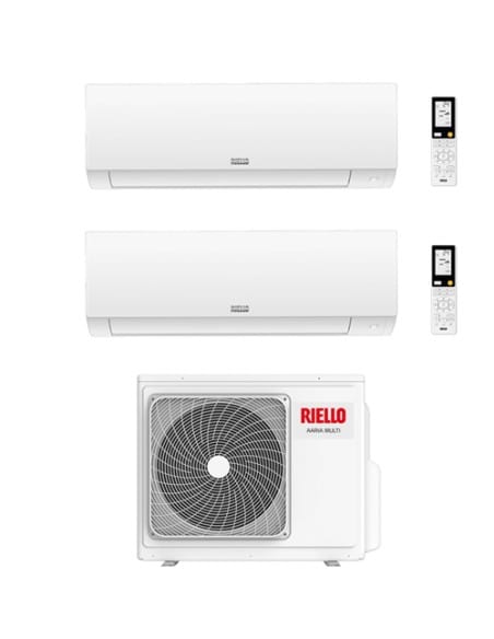 Climatizzatore Condizionatore Riello AARIA PLUS I Wi-Fi Dual Split Inverter R32 12000 + 12000 BTU con U.E AARIA MULTI 250 PI ...