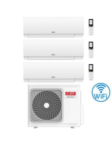 Climatizzatore Condizionatore Riello AARIA PLUS I Wi-Fi Trial Split Inverter R32 9000 + 9000 + 12000 BTU con U.E AARIA MULTI ...