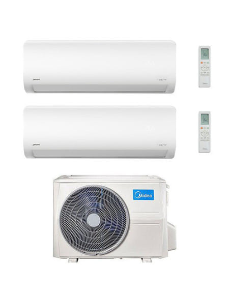 Climatizzatore Condizionatore Midea Xtreme PRO GREEN Wifi R32 Dual Split 9000 + 9000 BTU con U.E. M2OH-14HFN8-Q INVERTER Clas...