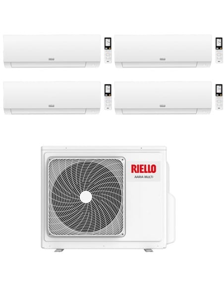 Climatizzatore Condizionatore Riello AARIA PLUS I Wi-Fi Quadri Split Inverter R32 9000 + 9000 + 9000 + 12000 BTU con U.E AARI...