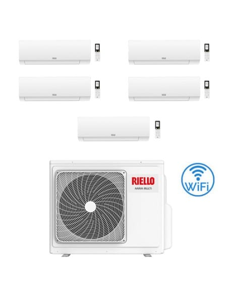Climatizzatore Condizionatore Riello AARIA PLUS I Wi-Fi Penta Split Inverter R32 9000 + 9000 + 9000 + 9000 + 9000 BTU con U.E...