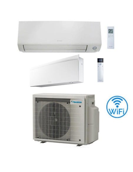 Climatizzatore GARANZIA ITALIA Daikin Perfera All Seasons + Emura Bianco Wifi Dual Split Inverter 9000 + 12000 BTU con U.E. 2...