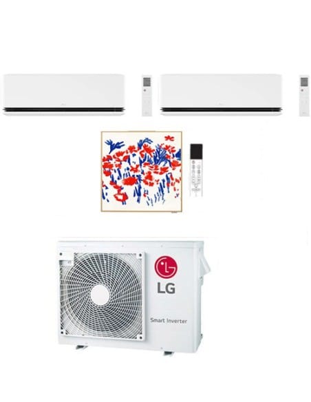 Climatizzatore Condizionatore LG Dualcool Deluxe AI Air + Artcool Gallery PHOTO R32 Wifi Trial Split inverter 9000 + 9000 + 1...