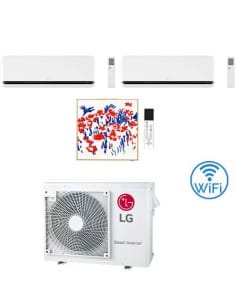 Climatizzatore Condizionatore LG Dualcool Deluxe AI Air + Artcool Gallery PHOTO R32 Wifi Trial Split inverter 9000 + 9000 + 1...