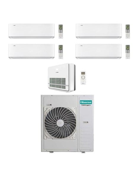 Climatizzatore Condizionatore Hisense Energy Pro X Bianco WiFi + Console R32 Penta Split Inverter 9000 + 9000 + 9000 + 12000 ...