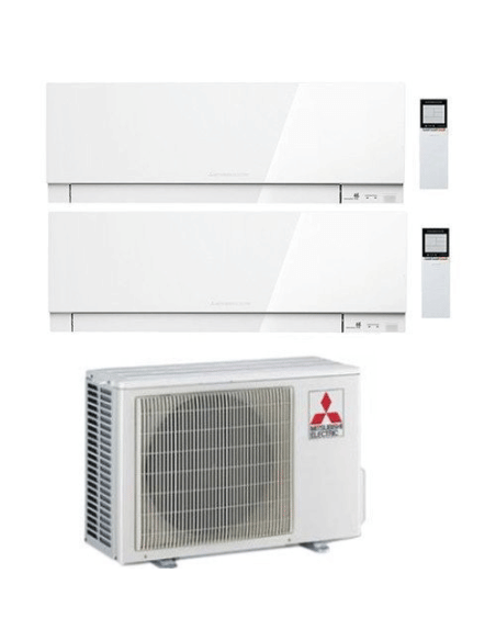 Climatizzatore Condizionatore Mitsubishi Kirigamine Zen Wifi Bianco Dual Split Inverter 18000 + 18000 BTU con U.E. MXZ-4F80VF...