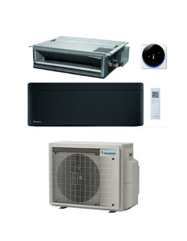 Climatizzatore GARANZIA ITALIA Canalizzabile Serie FDXM-F9 + Daikin Stylish New Total Black Wi-Fi R32 Dual Split Inverter 120...
