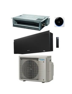Climatizzatore GARANZIA ITALIA Canalizzabile Serie FDXM-F9 + Daikin Emura Nero Wi-Fi R32 Dual Split Inverter 12000 + 18000 BT...