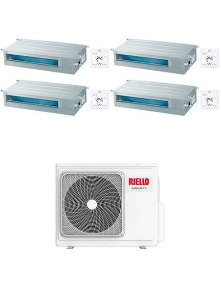 Climatizzatore Condizionatore Riello Canalizzato Quadri Split Inverter R32 9000 + 9000 + 9000 + 9000 BTU con U.E AARIA MULTI ...