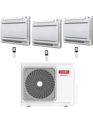 Climatizzatore Condizionatore Riello Console Trial Split Inverter R32 9000 + 9000 + 12000 BTU con U.E AARIA MULTI 475 PI Clas...