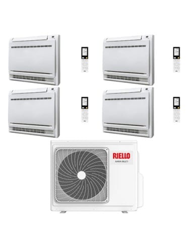 Climatizzatore Condizionatore Riello Console Quadri Split Inverter R32 12000 + 12000 + 12000 + 12000 BTU con U.E AARIA MULTI ...