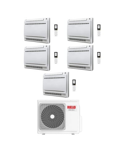 Climatizzatore Condizionatore Riello Console Penta Split Inverter R32 9000 + 9000 + 9000 + 9000 + 12000 BTU con U.E AARIA MUL...