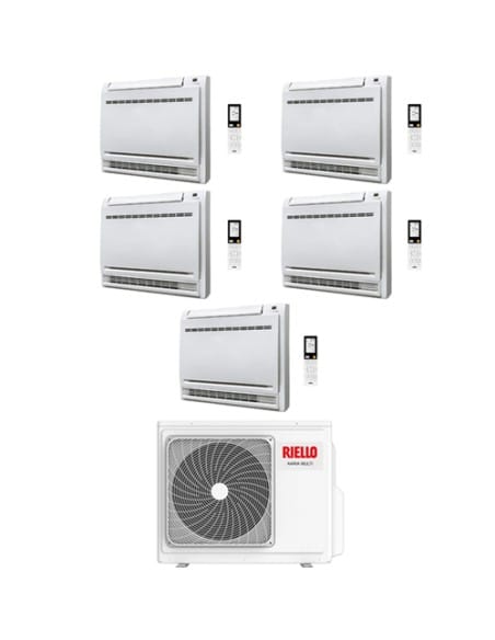 Climatizzatore Condizionatore Riello Console Penta Split Inverter R32 9000 + 9000 + 9000 + 9000 + 9000 BTU con U.E AARIA MULT...