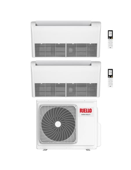 Climatizzatore Condizionatore Riello Pavimento/Soffitto Dual Split Inverter R32 12000 + 12000 BTU con U.E AARIA MULTI 250 PI ...