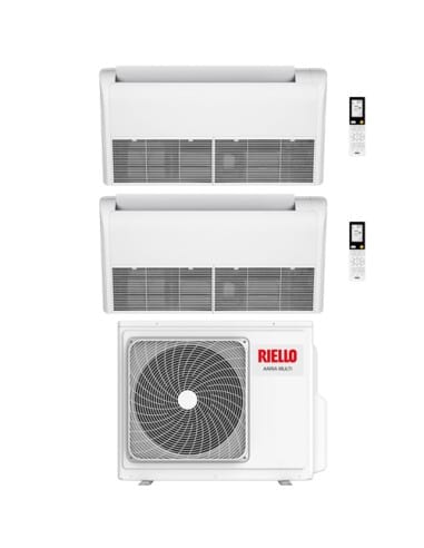 Climatizzatore Condizionatore Riello Pavimento/Soffitto Dual Split Inverter R32 12000 + 18000 BTU con U.E AARIA MULTI 250 PI ...