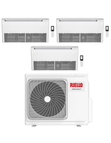 Climatizzatore Condizionatore Riello Pavimento/Soffitto Trial Split Inverter R32 12000 + 12000 + 18000 BTU con U.E AARIA MULT...