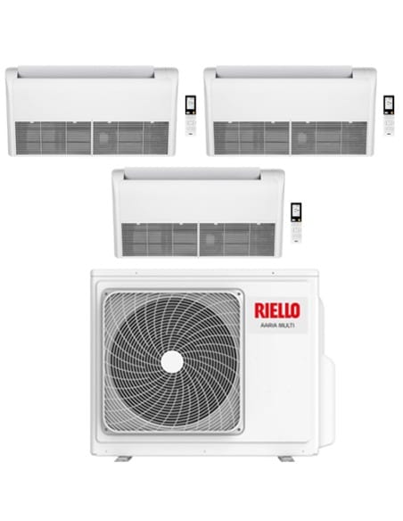 Climatizzatore Condizionatore Riello Pavimento/Soffitto Trial Split Inverter R32 12000 + 12000 + 18000 BTU con U.E AARIA MULT...