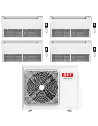 Climatizzatore Condizionatore Riello Pavimento/Soffitto Quadri Split Inverter R32 12000 + 12000 + 12000 + 12000 BTU con U.E A...
