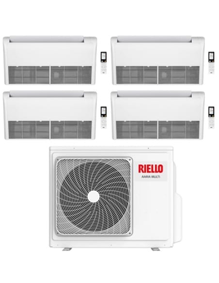 Climatizzatore Condizionatore Riello Pavimento/Soffitto Quadri Split Inverter R32 12000 + 12000 + 12000 + 12000 BTU con U.E A...