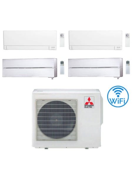 Climatizzatore Condizionatore Mitsubishi MSZ-AY + Kirigamine Style Bianco Perla Wifi R32 Quadri Split Inverter 9000 + 9000 + ...