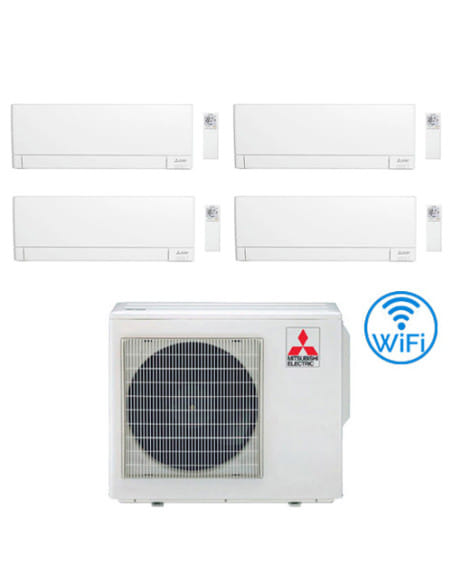 Climatizzatore Condizionatore Mitsubishi MSZ-AY Wifi R32 Quadri Split Inverter 7000 + 7000 + 7000 + 7000 BTU con U.E. MXZ-4F7...