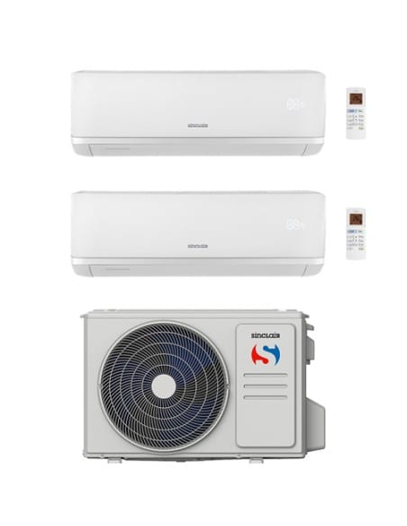 Climatizzatore Condizionatore Sinclair Ray Dual Split Inverter R32 12000 + 18000 BTU con U.E MV-E21BI2 Classe A++/A+ - Climaway