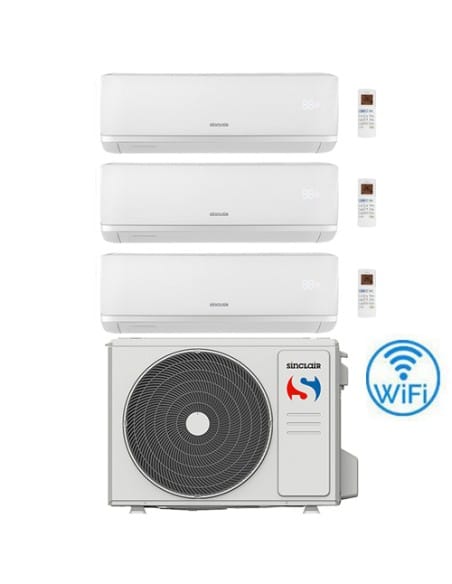 Climatizzatore Condizionatore Sinclair Ray Trial Split Inverter R32 9000 + 9000 + 12000 BTU con U.E MV-E21BI2 Classe A++/A+ -...