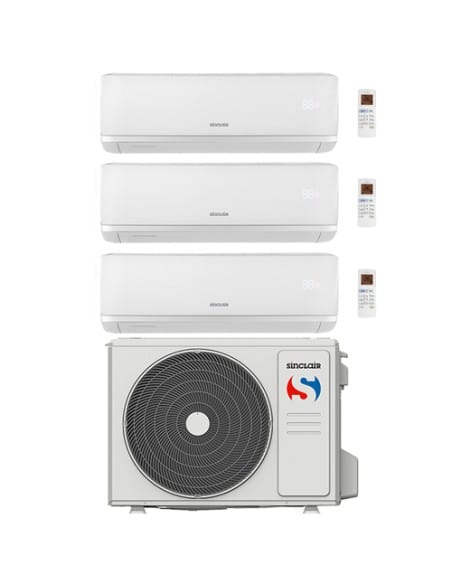 Climatizzatore Condizionatore Sinclair Ray Trial Split Inverter R32 9000 + 9000 + 9000 BTU con U.E MV-E21BI2 Classe A++/A+ - ...