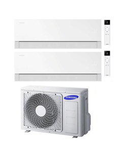 Climatizzatore Condizionatore Samsung WINDFREE PREMIÈRE Essential White Wifi Dual Split R32 Inverter 12000 + 12000 BTU con U.... 2