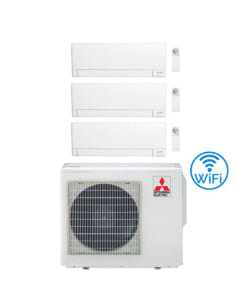 Climatizzatore Condizionatore Mitsubishi MSZ-AY Wifi R32 Trial Split Inverter 9000 + 9000 + 12000 BTU con U.E. MXZ-4F72VF Cla...