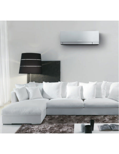 Climatizzatore Condizionatore Mitsubishi Kirigamine Zen Wifi Argento e Bianco Dual Split Inverter 12000 + 12000 BTU con U.E. ...