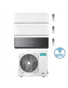 Climatizzatore Condizionatore Hisense Energy Pro X Bianco e Nero Wifi R32 Trial Split Inverter 9000 + 9000 + 12000 BTU con U....
