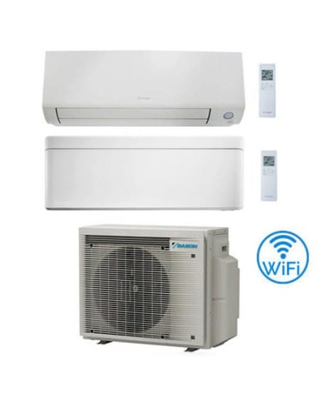 Climatizzatore GARANZIA ITALIA Daikin Perfera All Seasons + Stylish Bianco Wifi Dual Split Inverter 9000 + 15000 BTU con U.E....