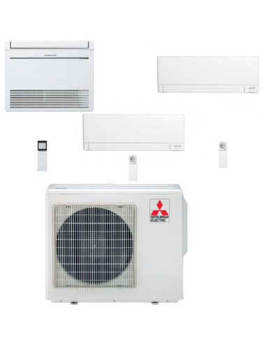 Climatizzatore Condizionatore Mitsubishi MSZ-AY + Pavimento Serie M MFZ-KT Trial Split Inverter 9000 + 9000 + 12000 BTU con U...