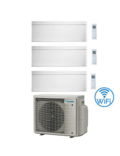Climatizzatore GARANZIA ITALIA Daikin Stylish Bianco WiFi Trial Split Inverter 9000 + 9000 + 12000 BTU con U.E. 3MXM68A8 Clas...
