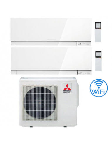 Climatizzatore Condizionatore Mitsubishi Kirigamine Zen Wifi Bianco Dual Split Inverter 12000 + 18000 BTU con U.E. MXZ-4F80VF...