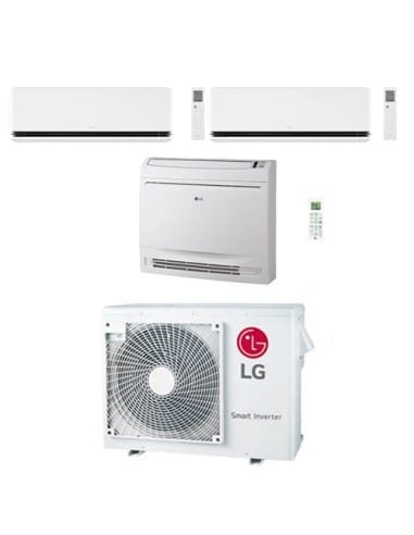 Climatizzatore Condizionatore LG Dualcool Deluxe più Console R32 Wifi Trial Split Dual Inverter 9000 + 12000 + 12000 BTU con ...