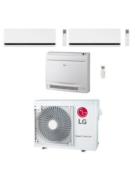 Climatizzatore Condizionatore LG Dualcool Deluxe più Console R32 Wifi Trial Split Dual Inverter 9000 + 12000 + 12000 BTU con ...