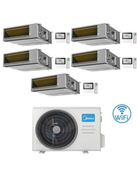 Climatizzatore Condizionatore Midea Canalizzato A7 Penta Split Inverter 9000 + 9000 + 9000 + 12000 + 12000 BTU con U.E. M5OE-...