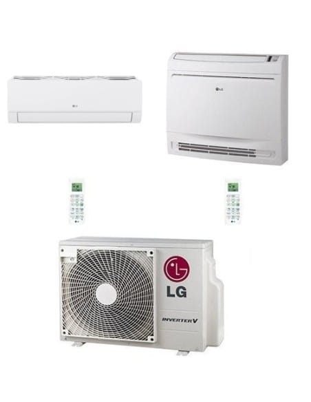 Climatizzatore Condizionatore LG Dualcool Libero Smart + Console R32 Dual Split Standard Inverter 12000 + 12000 BTU con U.E. ...
